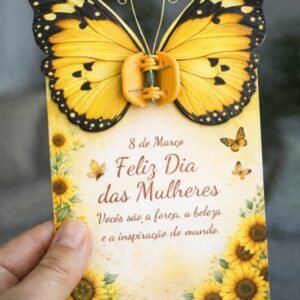Cartão Dia das Mulheres – Borboleta Amarela