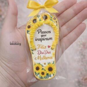 Lembrancinha “Passos que Inspiram” Tema Girassóis – Dia das Mulheres