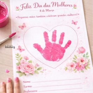 Atividade Interativa – Dia das Mulheres | Mãozinha com Tinta Rosa