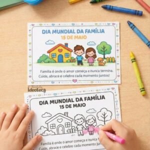 Cartão Dia Internacional da Família - Para Colorir e Colorido