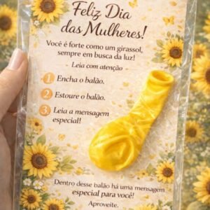 Cartão Interativo com Balão – Tema Girassol