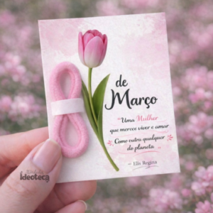Cartão 8 de Março – Tema Tulipa Rosa