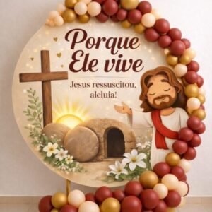 Painel Páscoa Cristã – Porque Ele Vive