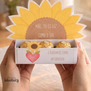 Caixa Porta Bombom Dia das Mães – Tema Girassol