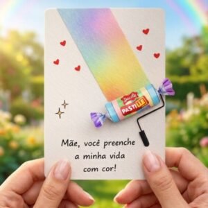 Cartão Dia das Mães – “Você preenche minha vida com cor!”