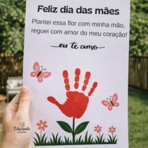 Atividade Dia das Mães - Flor Com a Mãozinha