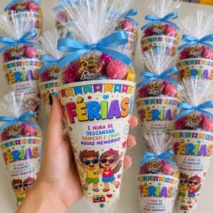 Cone Porta Doces ou Pipocas - Férias