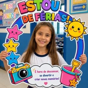Decoração para Bambolê - Estou de Férias!
