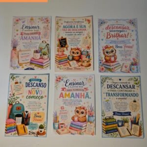 Kit Cartões de Recesso/Férias para Professores