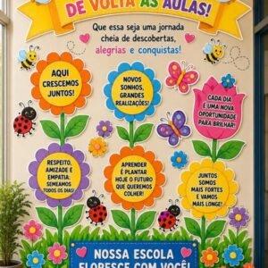 Painel - Bem-Vindos de Volta às Aulas | Nossa Escola Floresce com Você!