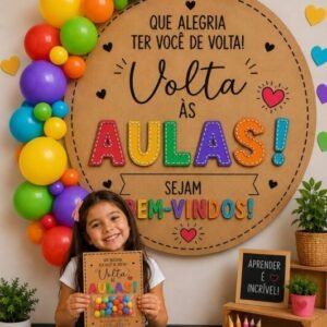 Kit Volta às Aulas - Painel + Cartão com M&M's