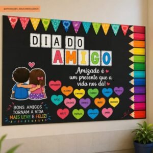 Painel Dia do Amigo - Amizade Que Ilumina o Coração