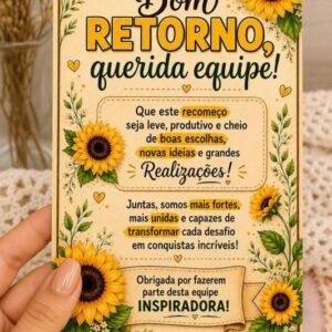 Cartão Girassóis – Bom Retorno, Querida Equipe!