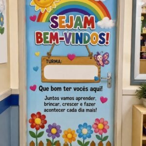 Painel de Porta - Arco-íris das Boas-vindas