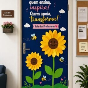 Painel de Porta – Sala dos Professores | Girassol Inspirado