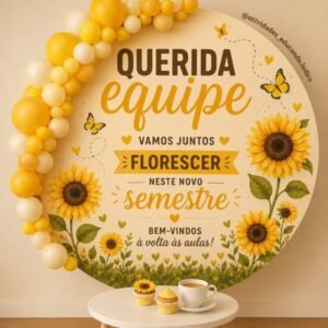 Painel Decorativo – Querida Equipe | Girassóis