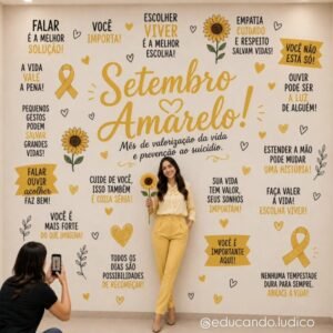 Painel Para Fotos - Setembro Amarelo - Girassóis Pela Vida