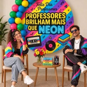 Painel Professores Brilham Mais Que Neon - Anos 80