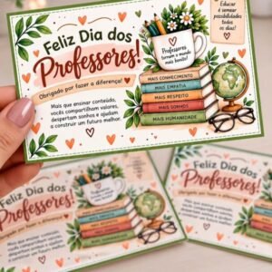 Cartão Dia dos Professores - "Professores Transformam o Mundo"