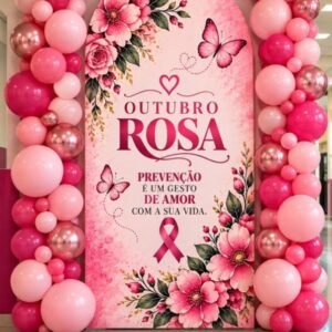 Painel Outubro Rosa - Prevenção é Um Gesto de Amor