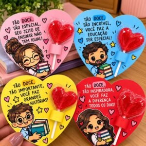 Cartão Coração Doce - Dia dos Professores