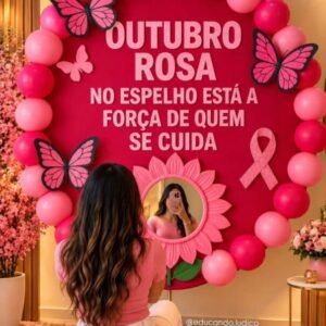 Painel "No Espelho Está a Força De Quem Se Cuida" - Outubro Rosa